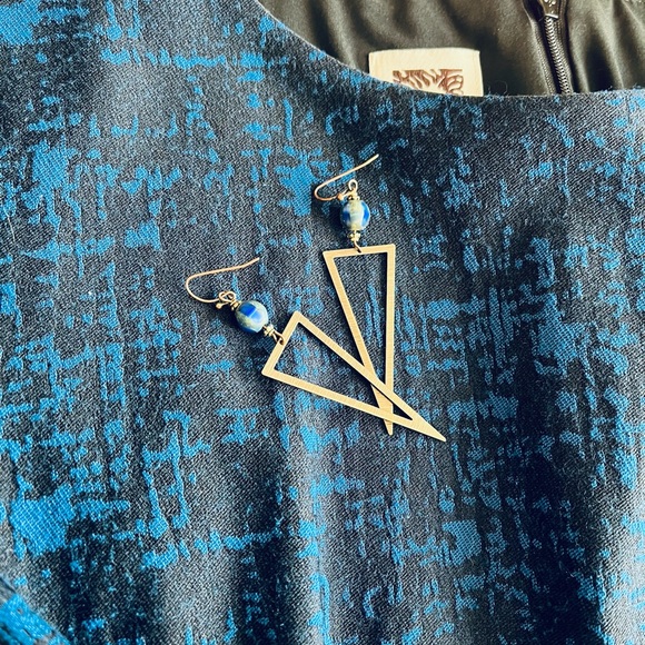 Blue and Black Dress perfect for a conference, office to evening day or a play. - Picture 3 of 3